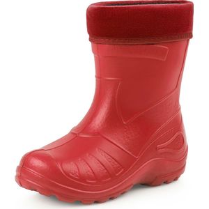 Ladeheid LA-KL-050 Kinder Regenlaarzen - Rubber - met Binnenschoen - EVA - Wasbare Binnenschoen - Rood - 34