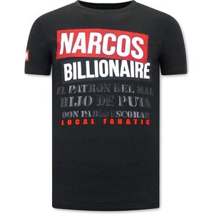 Print Shirt Heren - Narcos - Zwart