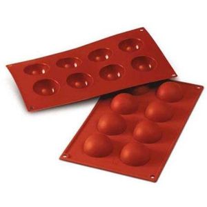 Siliconen bakvorm met 8 halve bollen