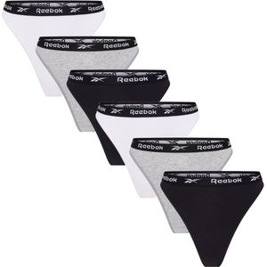 Reebok String Lotty - Maat S - 6 Pack - Zwart/Wit/Grijs