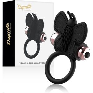 COQUETTE TOYS | Coquette Cock Ring Butterfly With Vibrator Black/ Gold