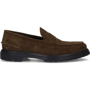 Manfield - Heren - Bruine suède loafers - Maat 45