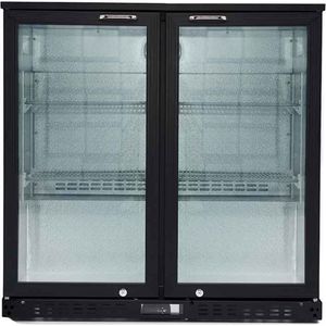 HCB® - Professionele Horeca Barkoelkast - Glasdeur koelkast - 218 liter - 90 cm - Koeling met glazen deur - Flessenkoelkast - Drankenkoelkast klein - Bier koelkast