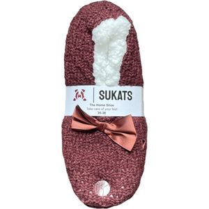 BLACK FRIDAY - Sukats® Homeshoes - Homesocks - Dames Huissokken - Pantoffels - Sloffen - Maat 35-38 - Slofsokken - Anti-Slip - Fluffy - Dames Variant 1 - Verwarmde Sokken