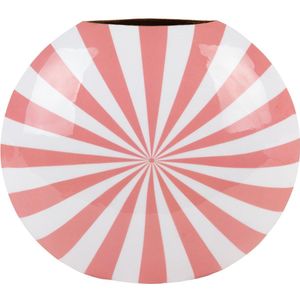 Present Time Vaas Candy Swirl - Roze - 40x11x35cm - IJzer - Modern - Bloemenvaas - Woondecoratie - Decoratieve vaas voor woonkamer of slaapkamer