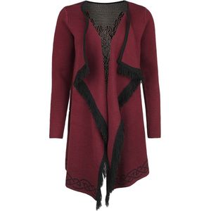 Black Premium by EMP - Bordeaux Vest - Dames - Met Ingebreide Ornamenten