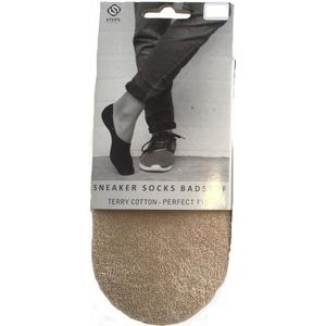 Sneakersocks zachte badstof 43-46 beige 3 paar
