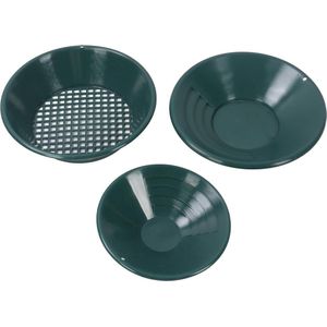 3PCS Outdoor Gold Pan Panning Kit met 90 Graden Binnendraadontwerp - Prospectieapparatuur voor Beginners - Eenvoudiger Mijnbouw Groen