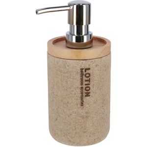 Zeeppompje/zeepdispenser bruin Lotion 17 cm - Navulbare zeep houder - Toilet/badkamer accessoires