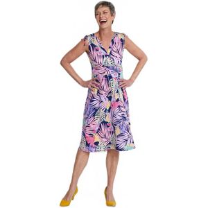 Korte wikkeljurk met schouderbandjes