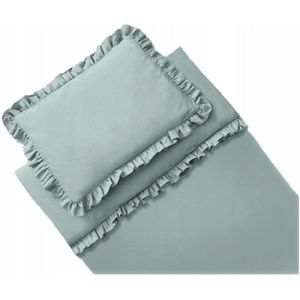 Luxe Katoenen Dekbedovertrek 120x160cm met Ruches - Groen