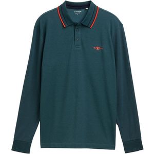 Tom Tailor - Piqué Poloshirt - Met Lange Mouwen - Logoprint