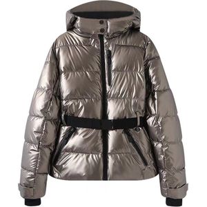 Outdoorjack Winterjas dames - Pufferjas dames - Cropped jas - Capuchon - Gewatteerde jas - Puffer coat - M - Silver