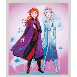 Diamond Painting Disney Frozen II Elsa en Anna Diamond Painting 47x55cm. DP Volledige bedekking - Ronde steentjes - diamondpainting inclusief tools