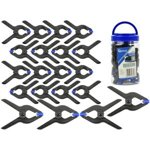 GEKO Set van 22 veerklemmen - Kunststof - Stalen veer - 50mm & 75mm