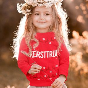Foute Kersttrui Rood Kind - Kersttrui Rendieren (5-6 jaar - MAAT 110/116) - Kerstkleding voor jongens & meisjes