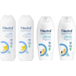 Neutral Baby - Voordeelverpakking 2 x Baby Wasgel & 2 x Baby Shampoo
