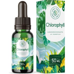 Alpha Foods Chlorophyll druppels - Vloeibare Chlorofyl uit Chlorella, Alfalfa en Tarwegras, zonder Jodium en additieven, neutrale smaak, 50 ml