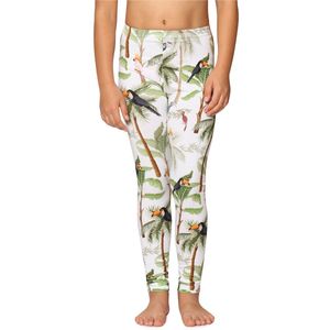 Merry Style Meisjes Lange Legging - van Katoenen - Vrijetijdsbroek - Sport - MS-MS10-337-LE-new - Wit/Palmen/Tukane - 110