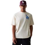 New Era Mlb Baseball Graphic Oversized Los Angeles Dodgers T-shirt Met Korte Mouwen Beige L Man