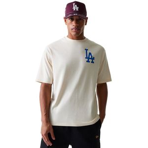 New Era Mlb Baseball Graphic Oversized Los Angeles Dodgers T-shirt Met Korte Mouwen Beige L Man
