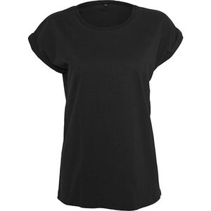 Build your Brand Ladies´ Extended Shoulder Tee BY021 - Black - 5XL