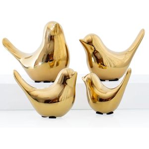Moderne Stijl Gouden Vogel Decoratieve Ornamenten voor Thuis Woonkamer Slaapkamer Bureau - Set van 4