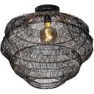 QAZQA vadi - Oosterse Plafondlamp - 1 lichts - Ø 450 mm - Zwart - Woonkamer | Slaapkamer | Keuken