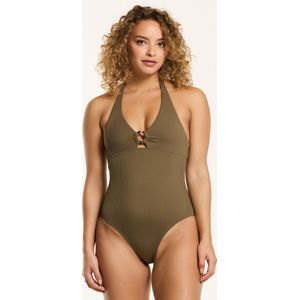 Shiwi Swimsuit CARY HALTER STRUCTURE - forest green cyprus - 38