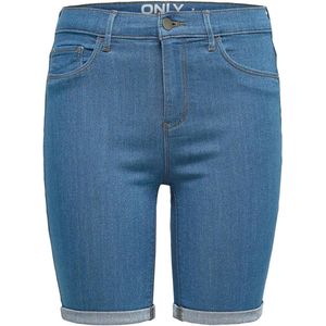 Only Broek Onlrain Life Mid Long Shorts Noos 15176847 Light Blue Denim Dames Maat - S
