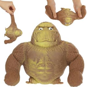 Stress Relief Latex Monkey Gorilla Figure Anti-Anxiety Irritability Soft Squeeze Toy Suitable for Leisure Entertainment (Brown)