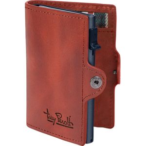 Tony Perotti Furbo Arno Pull-up leren Pasjeshouder RFID met papiergeldvak - Rood