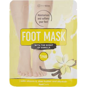 SkinBliss voetenmasker - footmask vanilla - vanille - 1 paar - met vitamine E, shea butter en vanillegeur - vegan - voor zachte voeten