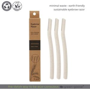 3x wenkbrauw scheermesjes-wenkbrauw mesjes-bamboe-dermaplaning-duurzaam-eyebrowrozer-gezicht scheermesjes-milieuvriendelijk