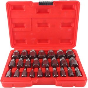 Schroef Extractor Kit 25 Stuks Easy Out Gestripte Schroef Verwijder Set- Beschadigde, Gebroken Bolten Extractor