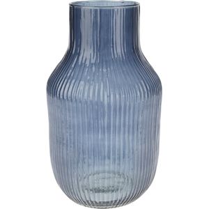 Excellent Houseware glazen vaas / bloemen vazen - blauw - 12 x 23 cm