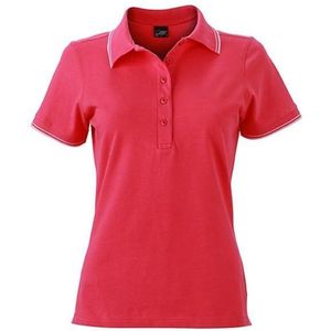 James and Nicholson Vrouwen/dames Polo (Roze/Wit)