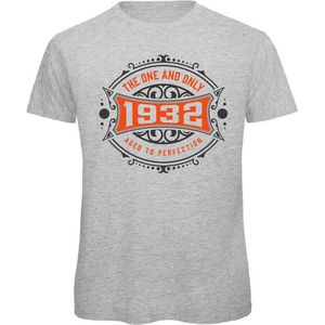 1932 The One And Only | Feest Kado T-Shirt Heren - Dames | Antraciet - Oranje | Perfect Verjaardag Cadeau Shirt | Grappige Spreuken - Zinnen - Teksten | Maat XXL