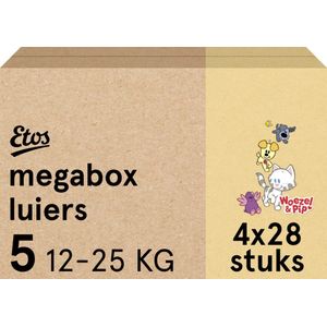 Etos Luiers - Woezel & Pip - Maat 5 - 12 tot 25kg - Megabox - 112 stuks