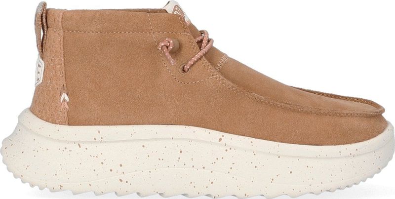 HEYDUDE - Wendy Peak Hi Suede Dames Instappers Chestnut - Maat 38
