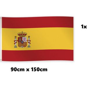 Vlag Spanje 90cm x 150cm - Landen Spain national EK WK voetbal hockey sport festival thema feest