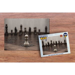 Puzzel Wit verliest met schaken - Legpuzzel - Puzzel 1000 stukjes volwassenen