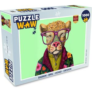 Puzzel Dieren - Bril - Hond - Design - Legpuzzel - Puzzel 1000 stukjes volwassenen