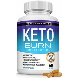 Ketoburn Keto Burn Dieet Detox Supplement Toplux Nutrition 2 x zo effectief op je dieet - 1 pot van 60 Capsules