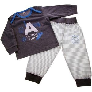 Babypyjama AJAX blauw met blauwe gestreepte lange broek - 50/56