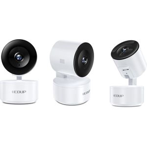 EDUP Beveiligingscamera 2K - 360° draaibaar - Binnen 1 minuut aangesloten - Beveiligingscamera's - Huisdiercamera - Beweeg en Geluidsdetectie - 2-Weg Audio