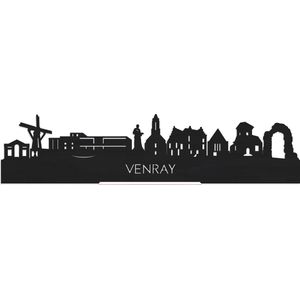 Standing Skyline Venray Zwart hout - 60 cm - Woondecoratie design - Decoratie om neer te zetten en om op te hangen - Meer steden beschikbaar - Cadeau voor hem - Cadeau voor haar - Jubileum - Verjaardag - Housewarming - Interieur - WoodWideCities
