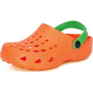 Ladeheid Clogs Kinderen - Tuinschoenen - Lichte - Kinderschoenen - Meisjes - Jongens - Oranje/Groen - 22/23 - LA-CA-FTKIDS