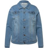 Angel of Style - Dames - Denim jas Frieda waseffecten overhemdkraag lange mouwen - Lichtblauw - Maat 42