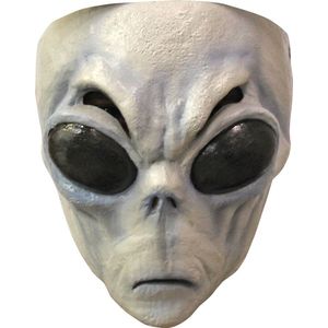 Partychimp Latex Halloween Masker Alien Grijs voor bij Halloween Kostuum Volwassenen Carnaval - Latex - One Size